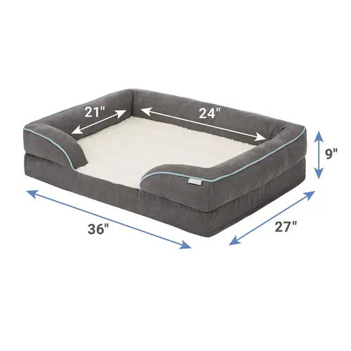 Frisco Plush Orthopedic Front Bolster Cat Bed