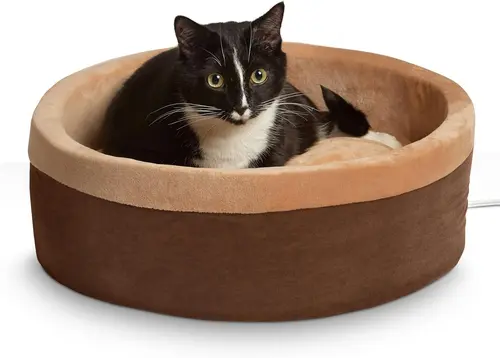 K&H Pet Products Thermo-Kitty Bed Heated Cat Beds for Large Indoor Cats