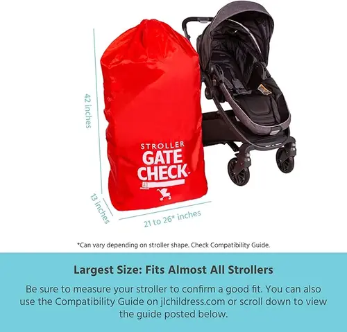 Gate Check Bag for Single & Double Strollers - Stroller Bag for Airplane